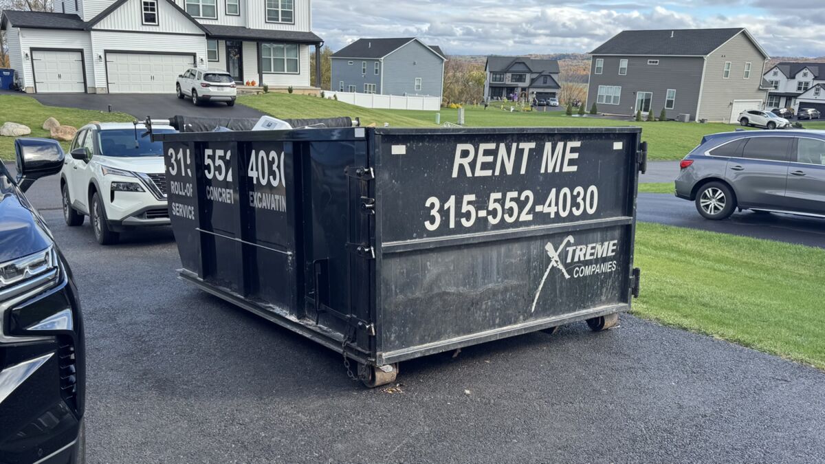Roll-off dumpster rental container from Xtreme Companies in Syracuse NY